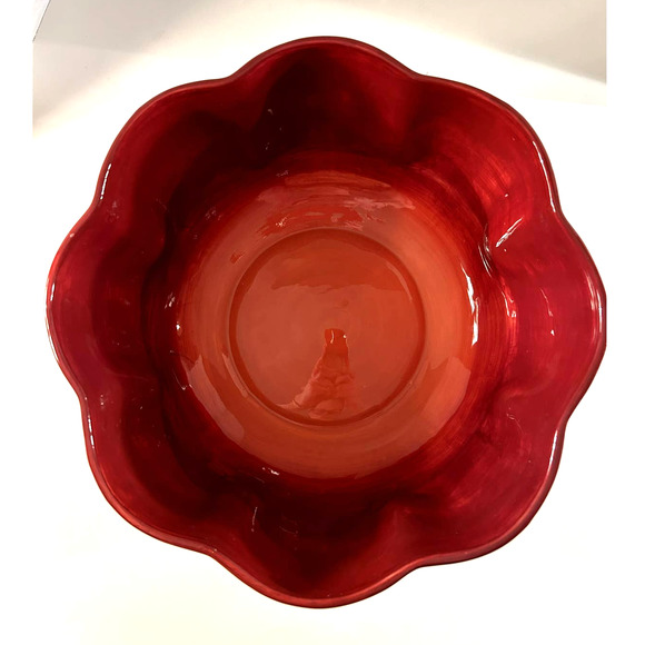 Laurie GatesWare X-Large Autumn Fall Decor Scalloped Edge Punch ServingBowl 13" - Picture 4 of 7